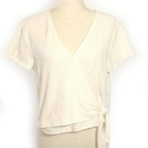Madewell Texture & Thread Wrap-Tie Top